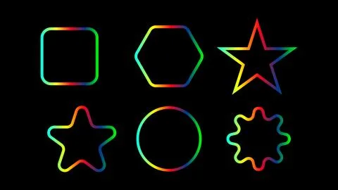 Gradient Outline Abstract Icon Set Stock Illustration