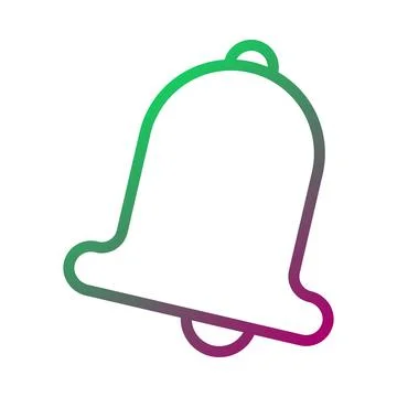 Gradient Outline Bell Icon for Notifications Stock Illustration