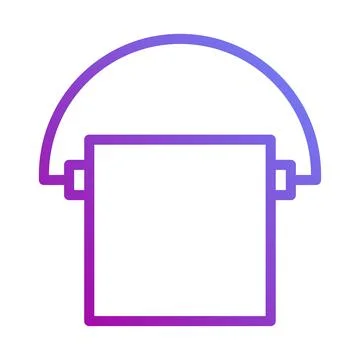 Gradient Outline Bucket Icon Simple Isolated Design Stock Illustration
