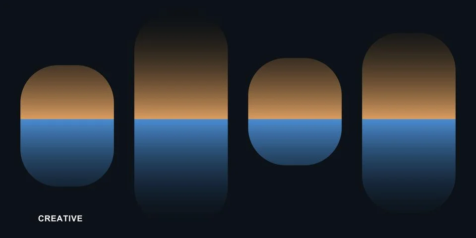 Gradient oval shapes with brown and blue tones 스톡 일러스트