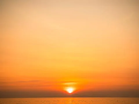 Gradient Overlay Orange Sky Evening Sunset Sunrise Pastel Soft Effect Sea 스톡 사진