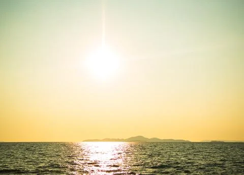 Gradient Overlay Orange Sky Evening Sunset Sunrise Pastel Soft Effect Sea Stock Photos