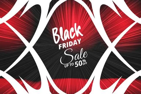Gradient overly white color paper cut style with black friday super mega Stock Illustration