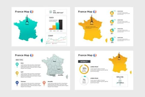 Gradient paris map infographics Stock Illustration