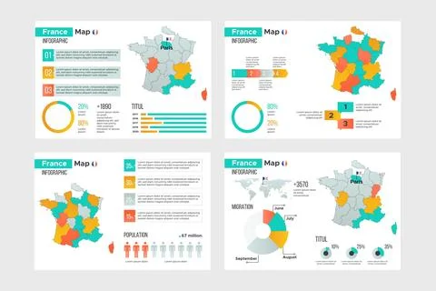 Gradient paris map infographics Illustrazione stock