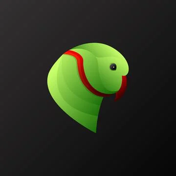 Gradient parrot head logo design for branding Illustrazione stock