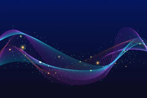 Gradient-particle-wave-background Stock Illustration
