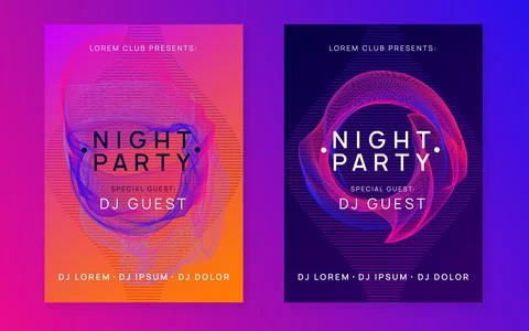 Gradient party flyer. Electro dance music. Electronic trance sou Stock Illustration