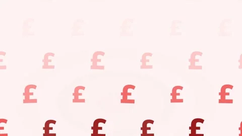 A gradient pattern of British pound currency symbols, arranged in rows with.. Stock Footage 346655782