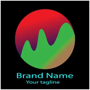 Gradient Peak Circle logo design Stock Illustration