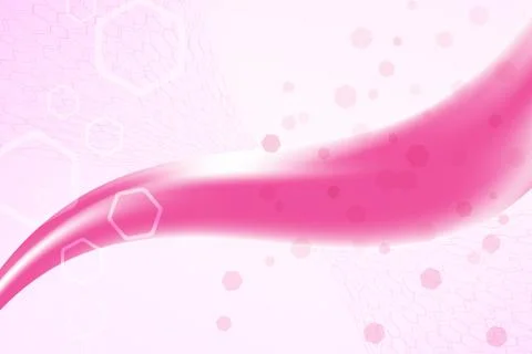 Gradient pink abstract wide background with hexagon patterns, objects and red Stock Photos
