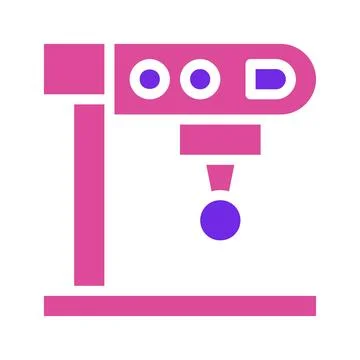 Gradient Pink and Purple Machine Icon Simple Design Stock Illustration