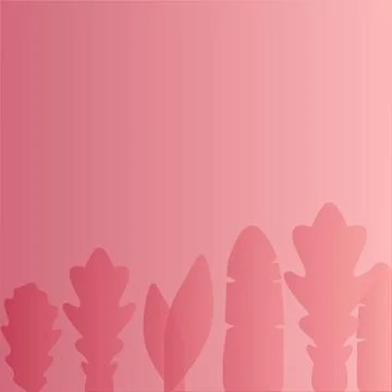 Gradient pink background. Tropical plants grow inside the neon forms. Monster Stock Illustration