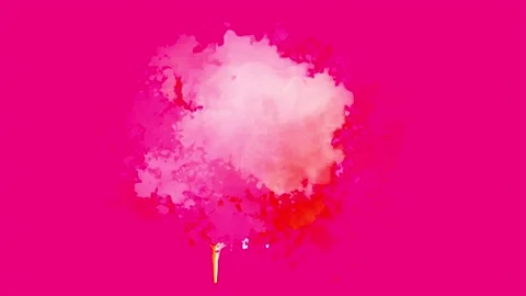 Gradient Pink Ink Splatter Animation. Abstract Ink Brush Strokes.  Stock Footage 219430728