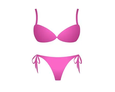Gradient pink two piece female swimsuit bikini icon Stock Illustration
