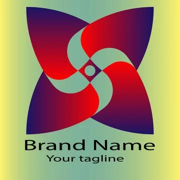 Gradient Pinwheel Emblem logo Illustrazione stock