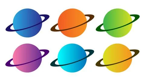 Gradient Planets Set Vector Illustration Illustrazione stock