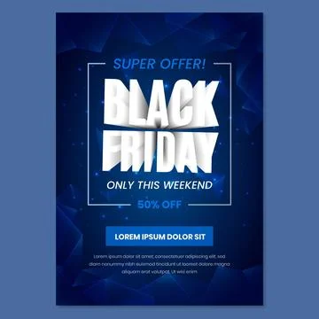 Gradient polygonal black friday vertical poster template Stock Illustration