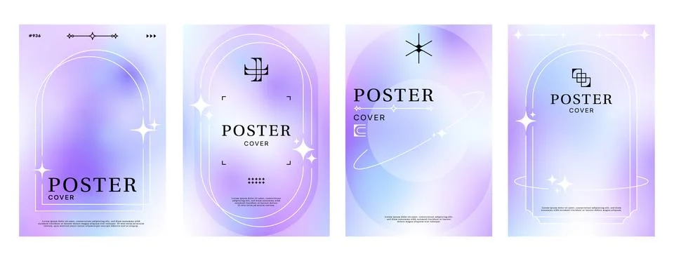 Gradient poster background with abstract shapes Illustrazione stock