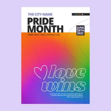 Gradient pride month lgbt flyer template Stock Illustration