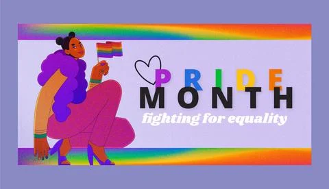 Gradient pride month lgbt horizontal banner template Stock Illustration