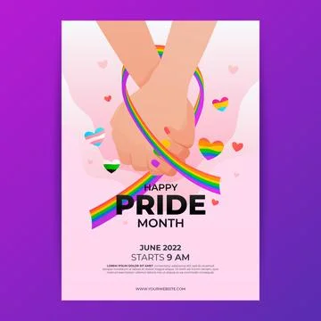 Gradient pride month lgbt vertical poster template Stock Illustration