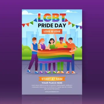 Gradient pride month vertical poster template Stock Illustration