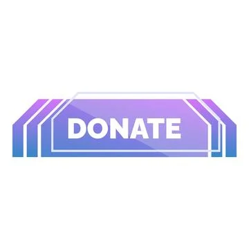 Gradient purple and blue donate button for streaming or online platform Stock Illustration