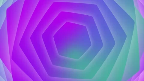 Gradient purple and blue hexagonal tunnel motion video animation Stock Footage 327825296