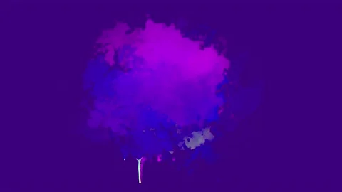 Gradient Purple and Blue Ink Splatter Animation. Abstract Ink Brush Strokes.  Stock Footage 219430716
