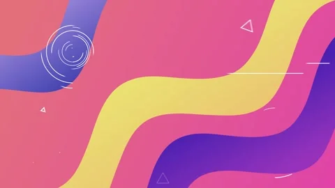 Gradient purple and yellow geometric lines and waves, abstract business  Stock Footage 249588148