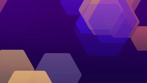 Gradient purple and yellow hexagons pattern Stock Footage 166151640