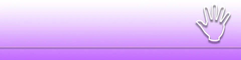 Gradient purple background with the white icon of a hand on the right Ilustração Stock