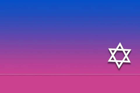 Gradient purple background with the white icon of a Star of David on the righ Ilustração Stock