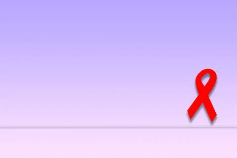 A gradient purple background with the white icon of the fight against AIDS on Ilustração Stock