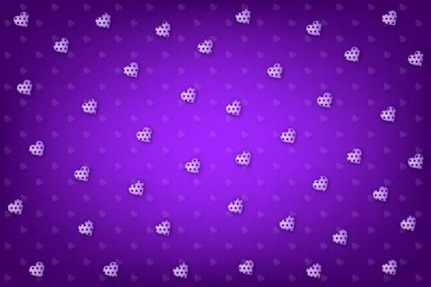 Gradient Purple Heart Shape Background Romantic 3D Abstract Love Design Stock Illustration