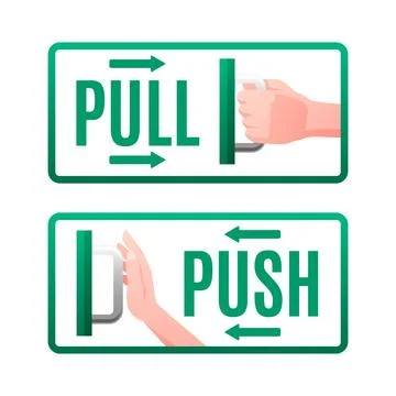 Gradient push pull sign illustration Illustrazione stock