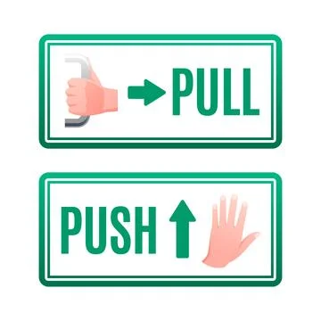 Gradient push pull sign illustration Illustrazione stock