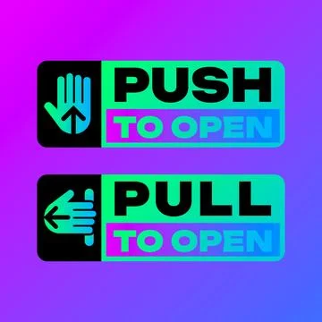 Gradient push pull sign illustration Illustrazione stock