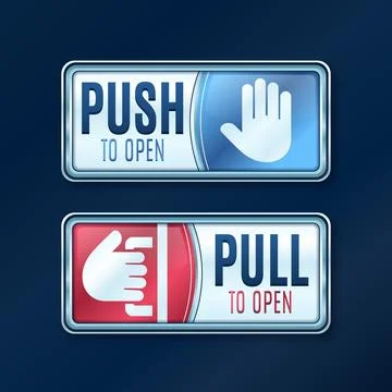 Gradient push pull sign illustration Illustrazione stock