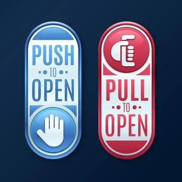 Gradient push pull sign illustration Illustrazione stock