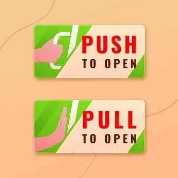 Gradient push pull sign illustration Illustrazione stock