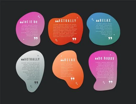 Gradient quote box frame collection Stock Illustration