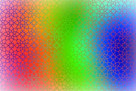 Gradient rainbow background with geometric watermark. Stock Illustration