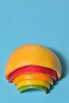 Gradient Rainbow Color Fruit Citrus Stock Photos