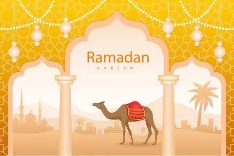 Gradient ramadan background vector design Stock Illustration