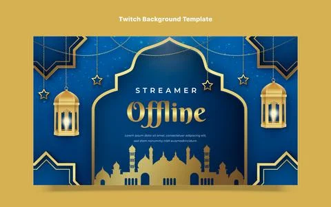 Gradient ramadan twitch background Stock Illustration