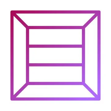 Gradient Rectangle 3D Frame Geometric Illustration イラスト素材