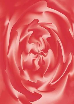 Gradient red 3D flower-like spiral illustration for abstract background Stock Illustration
