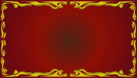 A gradient red abstract background illustration with a yellow frame. Perfec.. Stock Illustration